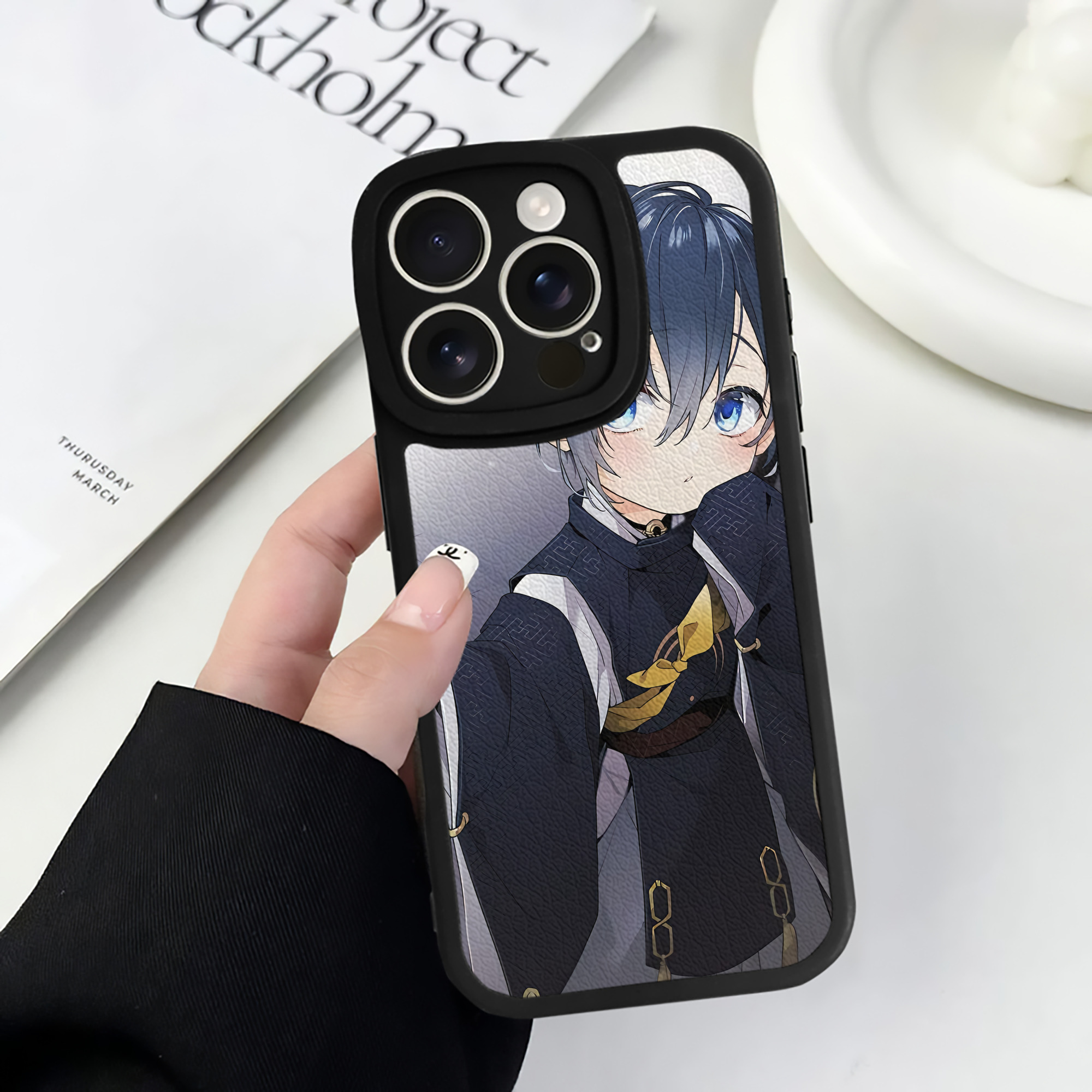 （画像用） 刀剣乱舞 Touken Ranbu 【iPhone 16シリーズ対応】シリコンスマホケース（レザー調） 材質：シリコン